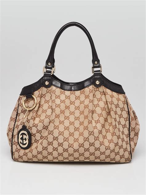 gucci sukey large tote beige ebony|Gucci Beige/Ebony GG Canvas Large Sukey Tote Bag.